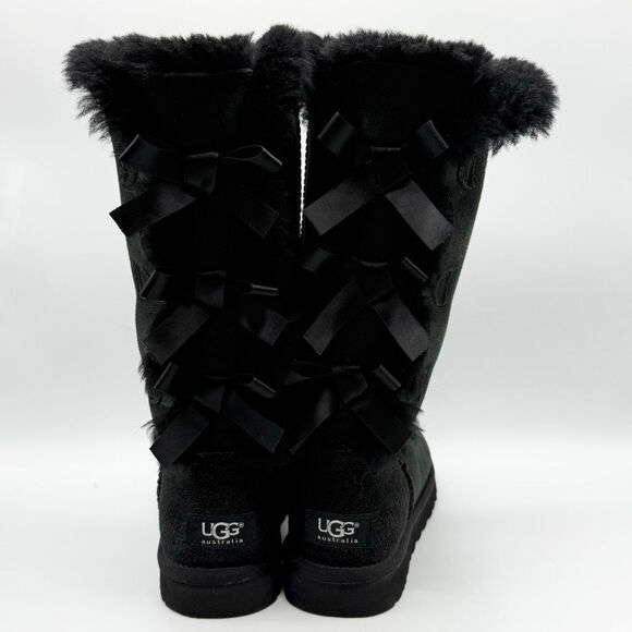 UGG Bailey Boot II Tall Black Suede Fur Lined Winter Boots - US Women 6 / EU 37 - Picture 5 of 13